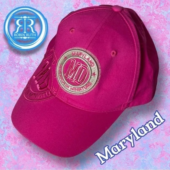 OCEAN City, MD Pink Robin Ruth Adjustable Adult Baseball Cap Embroidered Hat NEW - Picture 1 of 6